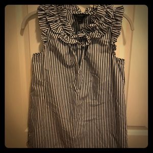 Jcrew sleeveless stripe cotton blouse